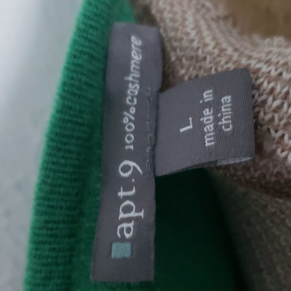 Y2K APT.9 FOREST 100%CASHMERE RUCHED VNECK TOP SZ L - Picture 6 of 6